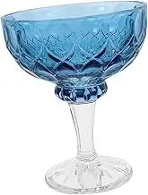 WATIIFUFU Vintage Embossed 220ml Ice Cream Glass Cup Trifle Bowl for Fruit Salad Breakfast Snack Elegant Dessert Serving Bowl