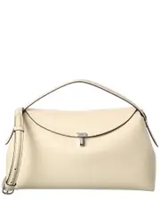 TOTEME T-Lock Top Handle Leather Satchel NoSize White