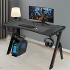 Gaming Desk Office Table Desktop PC Computer Racing Laptop RGB light Black