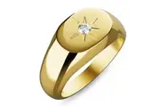 Celestial Brilliance Ring with Cubic Zirconia in Gold Layered