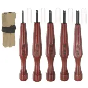 5pcs SKS7 Alloy Tool Steel Triangle Knives Wood Chisels Carving Tools Knife Set