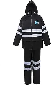 SunPower Flycam Rain Suit with Hood Waterproof Motorcycle Outdoor Reflective Raincoat Over Suit with 5 CM Reflective Strip