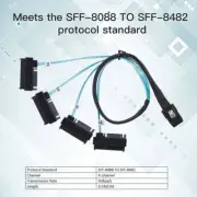 Internal 36 Pin Mini SAS SFF-8087 Host to 4 SFF-8482 SAS Disk and Power Cable