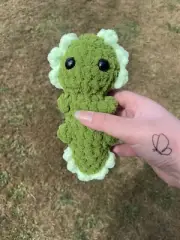 Dark Green Crochet Baby Axolotl Amigurumi Original Design Cute And Soft 18cm