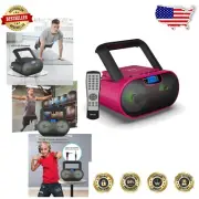 Compact Wireless CD & MP3 Boombox with Bluetooth, USB, Radio & Remote Control