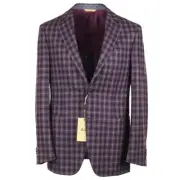 Canali 'Kei' Rust-Navy-Gray Check Soft Flannel Wool Sport Coat 40R (Eu 50) NWT