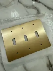 Residence Supply - Brass Rotary Dimmer Switch Plate - 3 Gang - MSRP $186