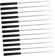 CHICAMPERA 12Pcs Stainless Steel Fondue Dipping Forks with Handles for Cheese Chocolate and Fruit Fondue Parties and Restaurants Lightweight and Easy to Clean