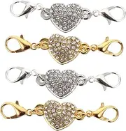 BELLIFFY Jewellery 4pcs Heart Diamond Jewelry Clasp Bracelet Necklace Chain Decor