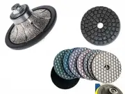 3/4" Diamond Roundover bullnose router bit 18 DRY polishing pad granite concrete
