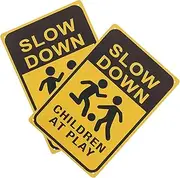 GETAJGHSD 2pcs Slow Down at Play Signs Safety Signs for Streets Lawns High Visibility for Neighborhoods for Alerting Drivers to Playing