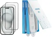 Anker Screen Protector for iPhone 15 Pro Max, Bubble-and-Dust-Free iPhone HD Tem