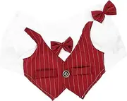 Happyyami Pet Suit Bunny Suit Dog Formal Weddign Dog Collar Medium Dog Tuxedo Large Dog Clothes Cute Kitten Apparel Dress for Wedding Guest Women Suite Rabbit Boy Wedding Dress Red Polyester