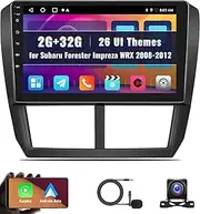 Android Car Stereo for Subaru Forester Impreza WRX 2008 2009 2010 2011 2012 9 Inch Touchscreen Car Radio with Apple CarPlay Android Auto Bluetooth GPS WiFi FM HiFi Backup Camera MIC 2G+32G