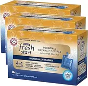 FitRight Fresh Start On-The-Go Flushable Wipes (48 Count), Personal Cleansing Wipes, Individually Wrapped Sachets for Urinary Incontinence with The Odor-Control Power of ARM & HAMMER Baking Soda