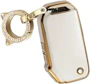 ontto 3-Button Key Fob Cover with Keychain Compatible with Kia Flip Remote