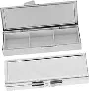 Ipetboom 2pcs Duoge Pill Box Daily Medicine Pill Organizer Medicine Container Travel Medication Organizer Pp Silver