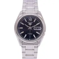 在飛比找momo購物網優惠-【SEIKO 精工】五號機機芯機械不鏽鋼錶帶手錶-黑面x銀色