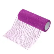 6" x 10 Yards Sheer Glitters Yarn Ribbon Nylon Wave Mesh Ribbon(Purple Red)