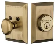 Grandeur FAVFAV_SGLCYL_234 Fifth Avenue Solid Brass Keyed Entry - Brass