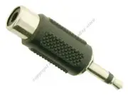Lot750 Mono 1/8"Male Jack~RCA Female Plug Audio/Sound Cord Adapter3.5mm{NO CABLE