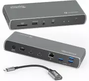 Plugable Thunderbolt 4 TB4 USB4 8K HDMI 96W USB-C 2.5G Ethernet Docking Station