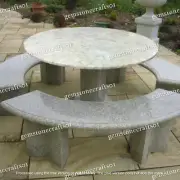 Agate Round Coffee Table, White Agate Stone Center Garden Furniture Patio Decors
