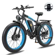 [USA Direct] KETELES V3 Electric Bike 48V 1000W*2 Dual Motors 23AH Battery 26*4.0inch Tires 65KM Max Mileage 200KG Max L