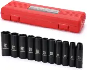 11-Piece 1/2-Inch Drive Deep Impact Socket Set, CR-V, Metric