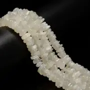 Cream White Moonstone Pebble Nugget Slice Chips Beads Size 3-5x8-10mm 15.5'' Std