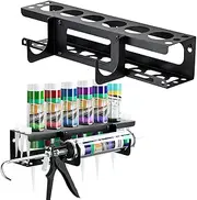 Caulking Gun and Caulking Tube Holder-Wall Mount Hand Caulking Gun Storage Rack,Holds 6 Tubes and Caulking Nozzle Organizer for Garage,Workshop,Shop