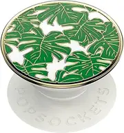 PopSockets ​​​​: Phone Grip with Expanding Kickstand, Pop Socket for Phone - Enamel Monstera
