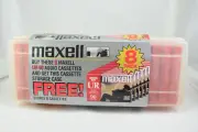Maxell 8 UR90 Blank Cassette Tapes with Clear Plastic Storage Case New Old Stock