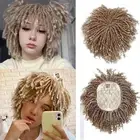 Locs Wiglets Dreadlock Hair Topper Wig For Women/Man 6inch Short Ombre Ash Bl...