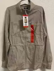 NWT 32 Degrees Cool Women's Drawstring Linen Jacket (Trace Tan, XL)