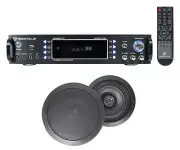 RPA60BT Home Theater Bluetooth Receiver + (2) 8" Black In-Ceiling Speakers