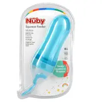 在飛比找iHerb優惠-[iHerb] Nuby 擠壓餵食器，4 個月以上，藍色，3