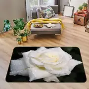 3D White Rose Flower NAO4779 Game Rug Mat Elegant Photo Carpet Mat Fay