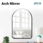 Arch Shape Wall Mirror 50x70cm Black Aluminum Frame Unique Irregular Mirror Deco