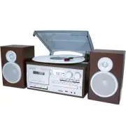 Boytone BT-28SPS Bluetooth Record Player Turntable,AM/FM,Cassette, CD Player NIB