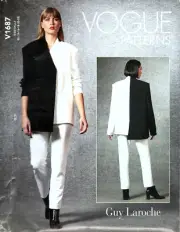Vogue V1687 Misses 14 to 22 Designer Guy Laroche Jacket and Pants Sewing Pattern