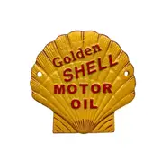 Cast Iron Golden Shell Motor Oil Clam Sign 19cm
