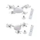 Ceiling Fan with Light E27 Socket Remote Control 3 Colors LED Dimmable Light for