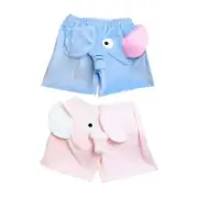 Casual Loose Sleepwear Elephant Animal Plush Shorts for Women Men
