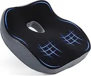 Large Seat Cushion, Memory Foam Coccyx Pain Relief Pillow for Office Chair & Car, Ergonomic Support for Sciatica, Tailbone & Hip Pain, Non-Slip Comfort for Wheelchair