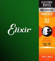 Elixir 15332 Nanoweb Medium Nickel Plated Steel Bass Strings .032