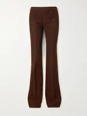 [SAINT LAURENT] SAINT LAURENT - Cotton-corduroy Bootcut Pants - Chocolate - 24 24 Brown