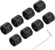 uxcell 8PCS Guitar Knobs Metal, Volume Tone Control Dome Knobs 1/4" x 9/16" Potentiometer Knobs with Set Screw for Electric Guitar Bass, Black