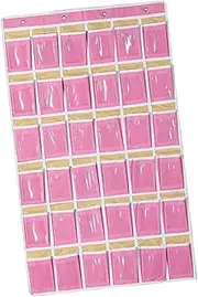 Pitycbo Reusable Hanging Organizer for Cellphones in Dormitory Settings, Pink 36 Lattice