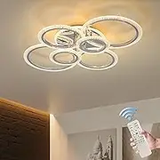 Oninio LED Ceiling Light 76W Modern Close to Ceiling Lamp Dimmable 6 Rings Ceiling Chandelier Lighting Modern Flush Mount Lighting Fixtures for Living Dining Room Bedroom Kitchen